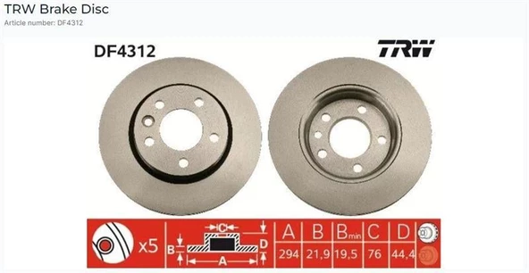 ARKA FREN AYNASI HAVALI TRANSPORTER T5 1.9 TDİ 2.0 2.5 TDİ 04/03MULTIVAN (4.03(294x21.9x5DLxHAVAL) ürün görseli