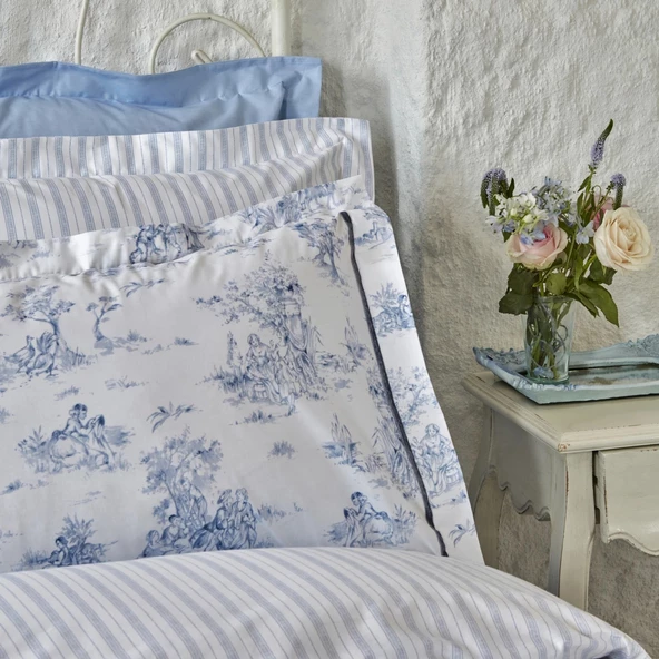 Karaca Home Parisien Çift Kişilik Percale Nevresim Takımı Mavi - 4