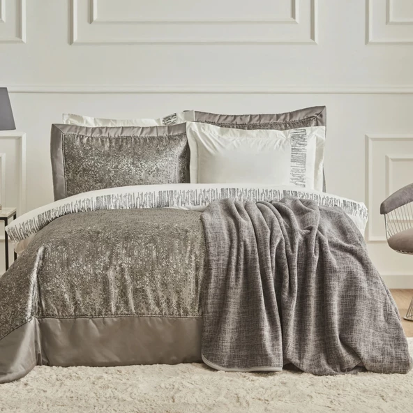 Karaca Home Andrea 8 Parça Çeyiz Seti Antrasit - Resim 2