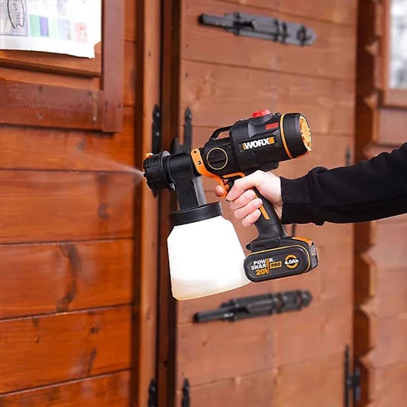 WORX WX020.9 20Volt Kömürsüz Devir Ayarlı Boya Tabancası + 4 Parça Yedek Nozul/Meme (Akü Dahil Değildir) - 10