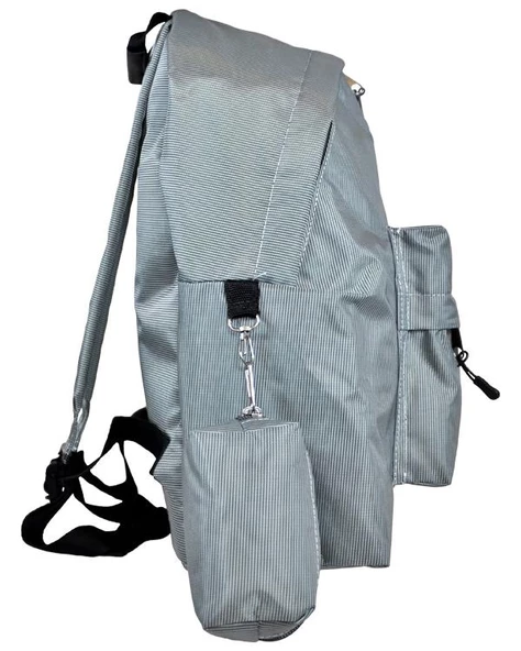 Yuga Kanvas Sırt Çantası Gri Çizgili - Resim 2