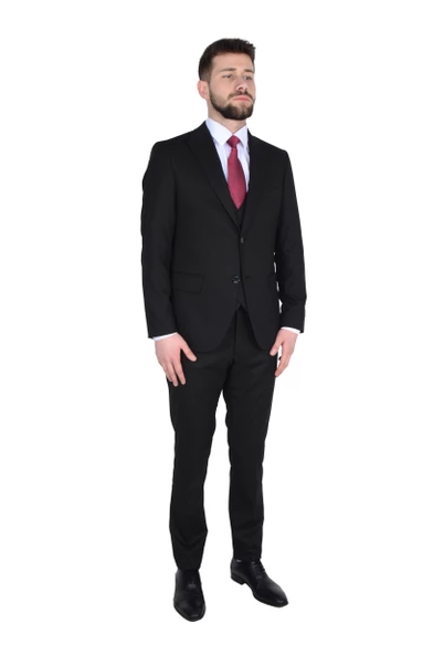 Cengiz İnler Kruvaze Yelekli Slimfit Düz Erkek Takım Elbise - 8