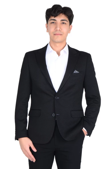 Cengiz İnler Poti Kareli Kırlangıç Yaka Slim Erkek Ceket - 1