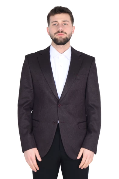 Cengiz İnler Dokulu Mono Yaka Çift Düğme Erkek Ceket - 5