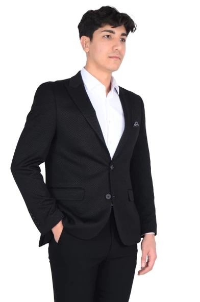 Cengiz İnler Poti Kareli Kırlangıç Yaka Slim Erkek Ceket - 7