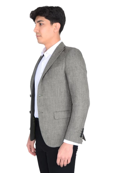 Cengiz İnler Kırlangıç Desenli Yaka Slim Erkek Ceket - 6
