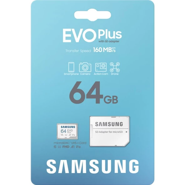 Samsung Evo Plus 64gb Microsd Mb-mc64sa/apc 160 Mb/sn Beyaz Hafıza Kartı ( Türkiye Garantili) - 3
