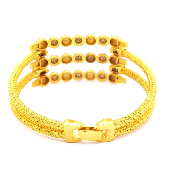 Kaburga Bilezik 22 Ayar Altın Kaplama Dorika Toplu Kelepçe BLZ-542 - 8