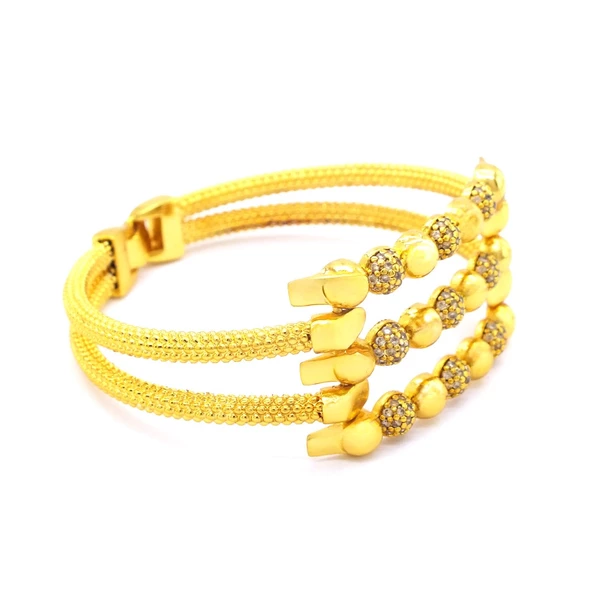 Kaburga Bilezik 22 Ayar Altın Kaplama Dorika Toplu Kelepçe BLZ-542 - 7