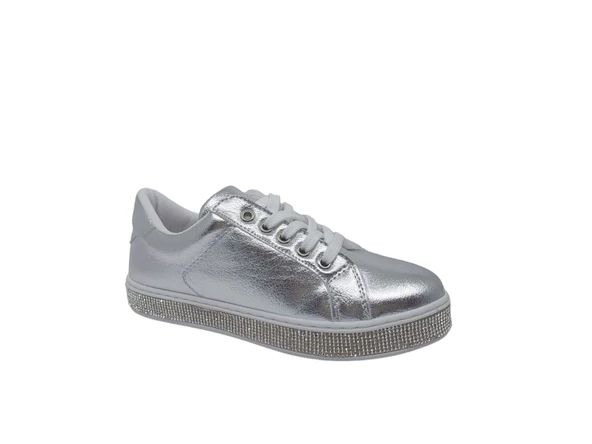 Zerhan 101 Kadın Gri Bağcıklı Casual Ayakkabı - Resim 4