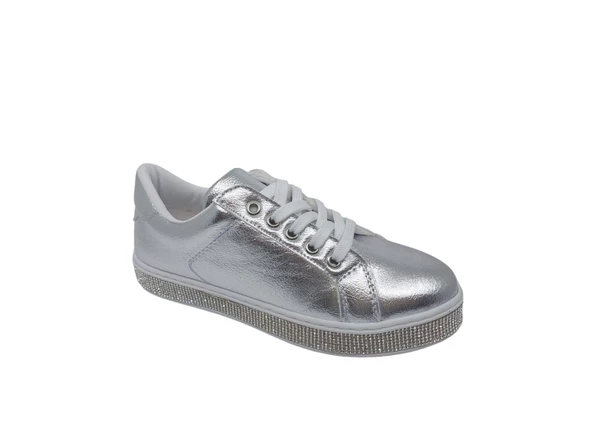 Zerhan 101 Kadın Gri Bağcıklı Casual Ayakkabı - Resim 2