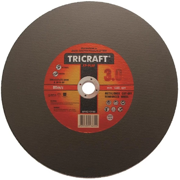 TRICRAFT 3306 355*3.0*25.4 MM METAL KESİCİ TAŞ 10 LU