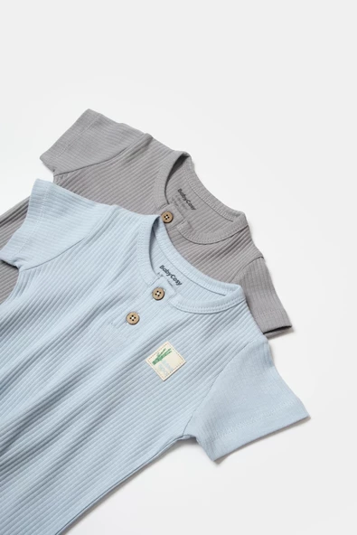 Bebek 2'li Tişört, %50 Bambu - %50 Organik Pamuk, Bebek ve Yenidoğan Serisi - CSYB9023 - 7