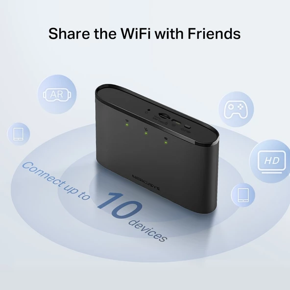 Mercusys MT110 4G LTE Şarjlı 2200mAh Batarya Wİ-Fİ 10 Kullanıcılı Taşınabilir Modem - 5
