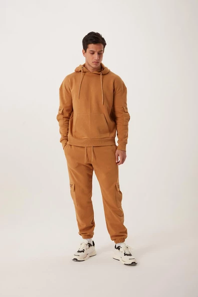 Erkek 3 İplik Jogger Eşofman Altı Kahverengi - 2