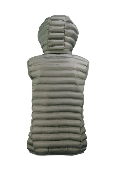 Kadın Şişme Haki Cepli Yelek - Resim 4