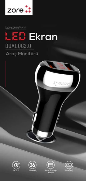 Zore ZR-C2 Type-C 2 in 1 Araç Şarj Seti - 5