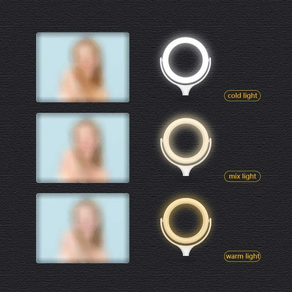 Zore F-537 30 Cm Işıklı Telefon Tutucu Ring Light - 6