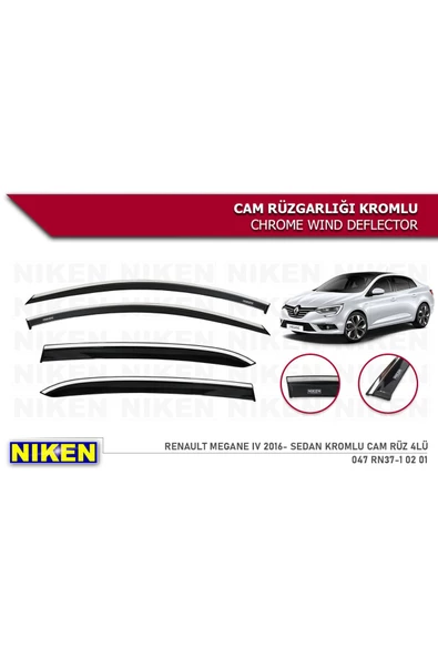 Renault Megane 4 2016- Kromlu Cam Rüzgarlığı