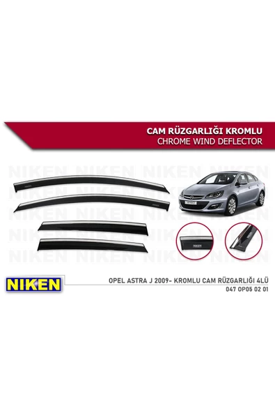 Opel Astra J 2009-2016 Kromlu Cam Rüzgarlığı