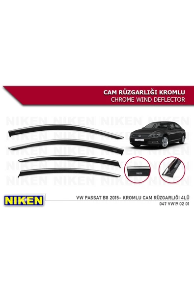 Volkswagen Passat B8 2015-2022 Kromlu Cam Rüzgarlığı