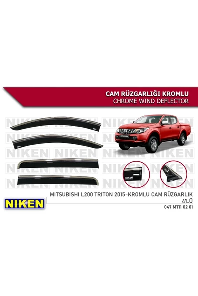 Mitsubishi L200 2015- Kromlu Cam Rüzgarlığı