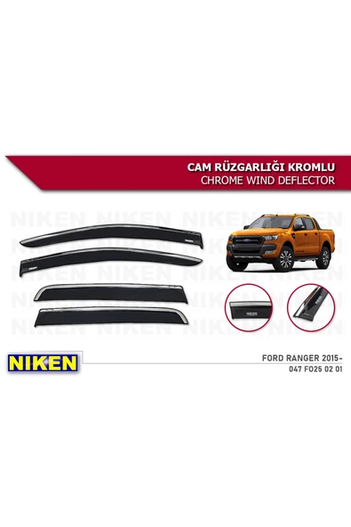 Ford Ranger 2015- Kromlu Cam Rüzgarlığı