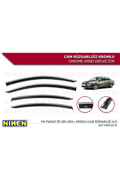 Volkswagen Passat B7 2010-2014 Kromlu Cam Rüzgarlığı - 1