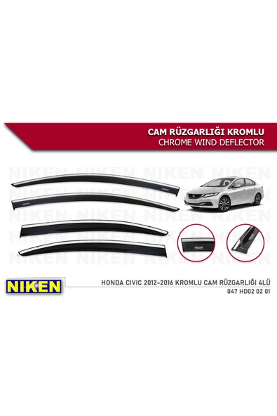 Honda Civic 2012-2015 Kromlu Cam Rüzgarlığı