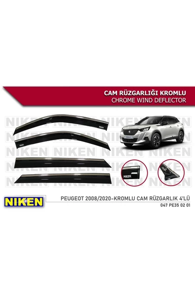 Peugeot 2008 2020-2023 Kromlu Cam Rüzgarlığı