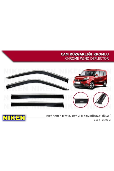 Fiat Doblo 2010-2022 Kromlu Cam Rüzgarlığı