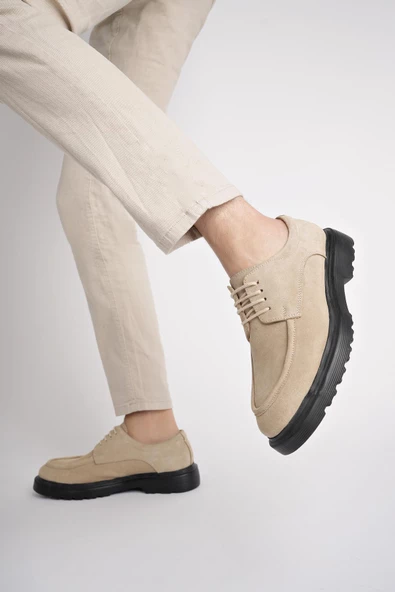 Muggo SAMUEL Garantili Günlük Klasik Hakiki Deri Casual Rahat Ortopedik Kalın Taban Erkek Ayakkabı - 3