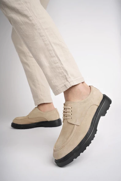 Muggo SAMUEL Garantili Günlük Klasik Hakiki Deri Casual Rahat Ortopedik Kalın Taban Erkek Ayakkabı - 2