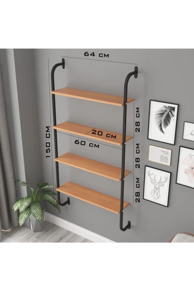 SENSA MODÜLER MOBİLYA Sensa Modüler Mobilya Metal Kitaplık Duvar Rafı - Resim 3