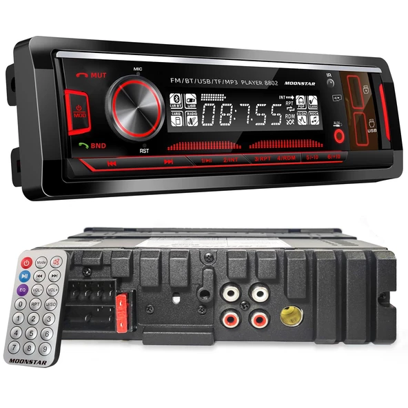 Moonstar Bms-8802 Oto Teyp 4X45 Watt Bluetooth Mobil Aplikasyon 2Xusb Sd Fm Aux