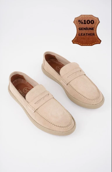 Muggo DENZEL Garantili Günlük Klasik Hakiki Deri Casual Rahat Ortopedik Bağcıksız Erkek Ayakkabı - 9