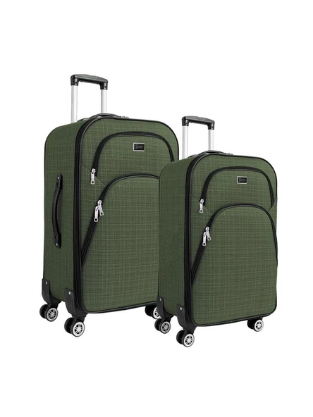 Büyük ve Kabin Boy Valiz Seti 4 Teker Kumaş Valiz Haki 1081 ürün görseli