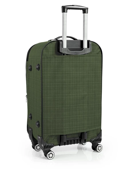 Büyük ve Kabin Boy Valiz Seti 4 Teker Kumaş Valiz Haki 1081 - Resim 3