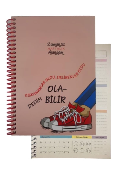 Zamansız Haftalık Ajandam 1 Adet Sert Kapak 120 Yaprak Zamansız Haftalık Planlayıcı Tarihsiz Ajanda Hediyelik Defter - 2