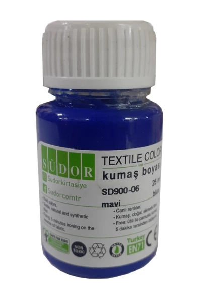 Kumaş Boyası Tişört Çanta Tekstil Boyası 25 ml 1 Adet Südor Kumaş Boyası Tek Şişe 1 Adet - 5