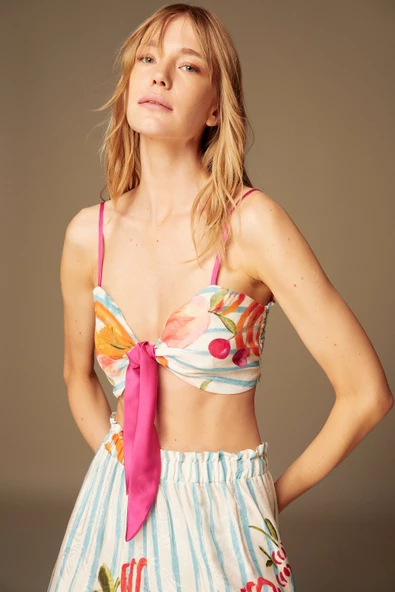 Pijama Takım 1512 Pantolon Büstiyer Sabahlık 3'lü Takım - 2