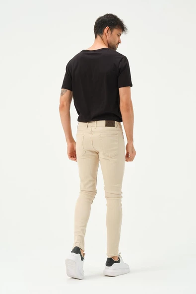 Erkek Sknny Fit Jogger Kot Pantolon Ekru - 12