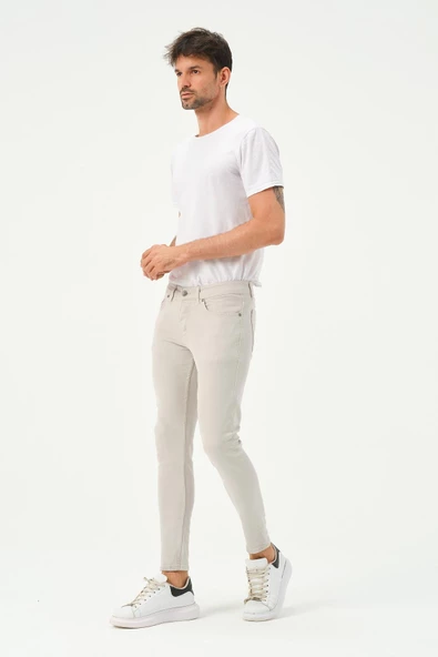 Erkek Sknny Fit Jogger Kot Pantolon Taş - 10