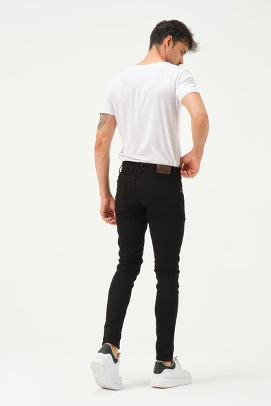 Erkek Sknny Fit Jogger Kot Pantolon Siyah - 9