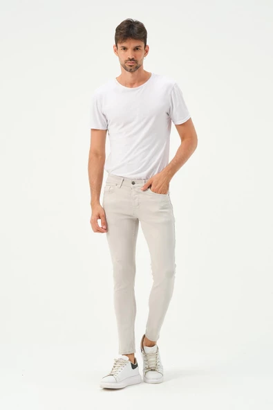 Erkek Sknny Fit Jogger Kot Pantolon Taş - 12