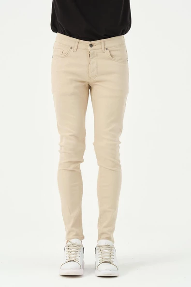 Erkek Sknny Fit Jogger Kot Pantolon Ekru - 11