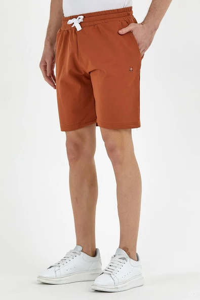 Erkek Golf Nakışlı 2 İplik Şort Taba - 11