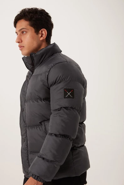 Erkek Regular Fit Şişme Mont  Füme - 6