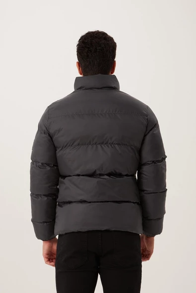 Erkek Regular Fit Şişme Mont  Füme - 8
