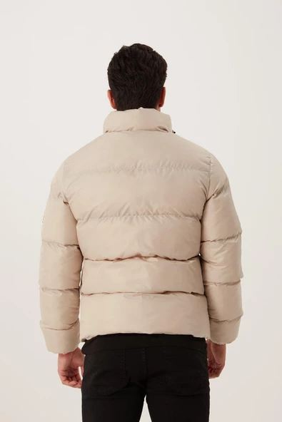 Erkek Regular Fit Şişme Mont Taş - 12